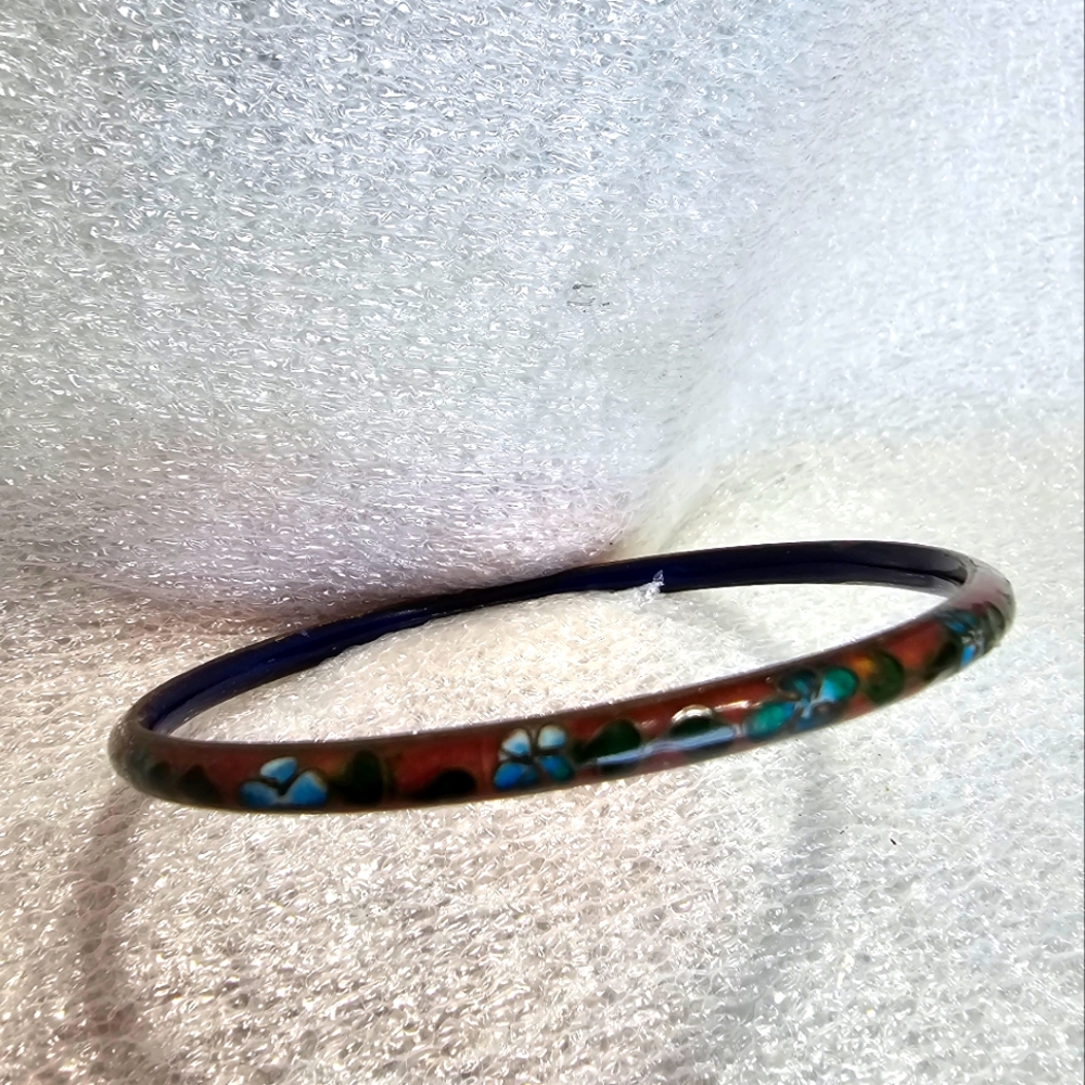 Vintage cloisonne bangle bracelet